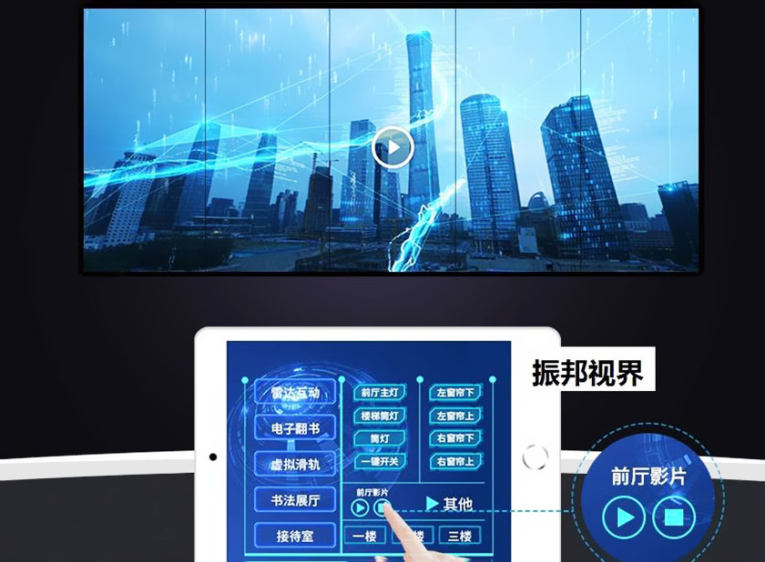 展廳中控系統操作拼接屏